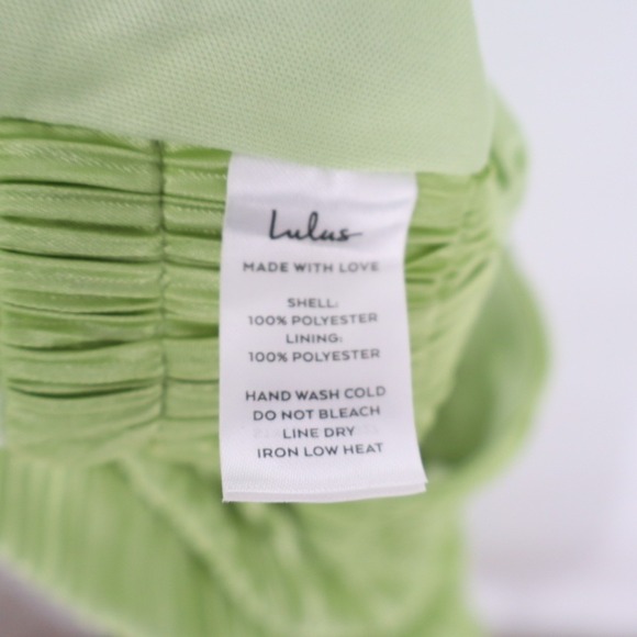 Lulus Melitta Maxi Dress Womens Medium Lime Green Plisse Pleated Sash Sleeveless - Picture 3 of 6